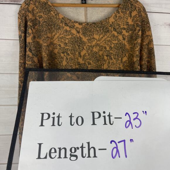 Zac &‎ Rachel Brown Floral All Over Print Women's Twist Blouse Size XL - Picture 7 of 7